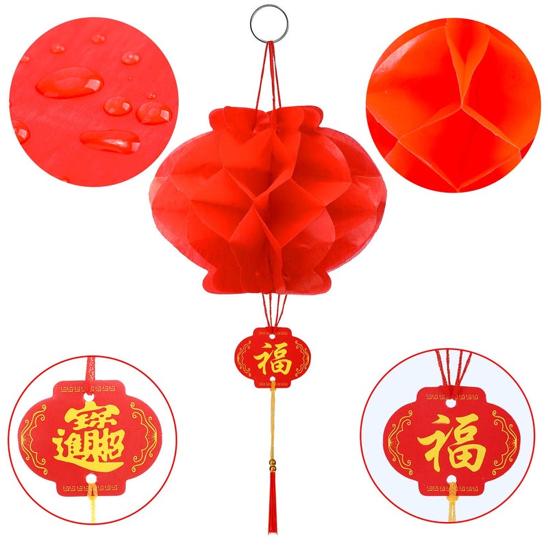 Pangda 30 Pieces Chinese Red Paper Lanterns 2026 Chinese New Year Decorations Hang Lantern Decor for Spring Festival - Image 3